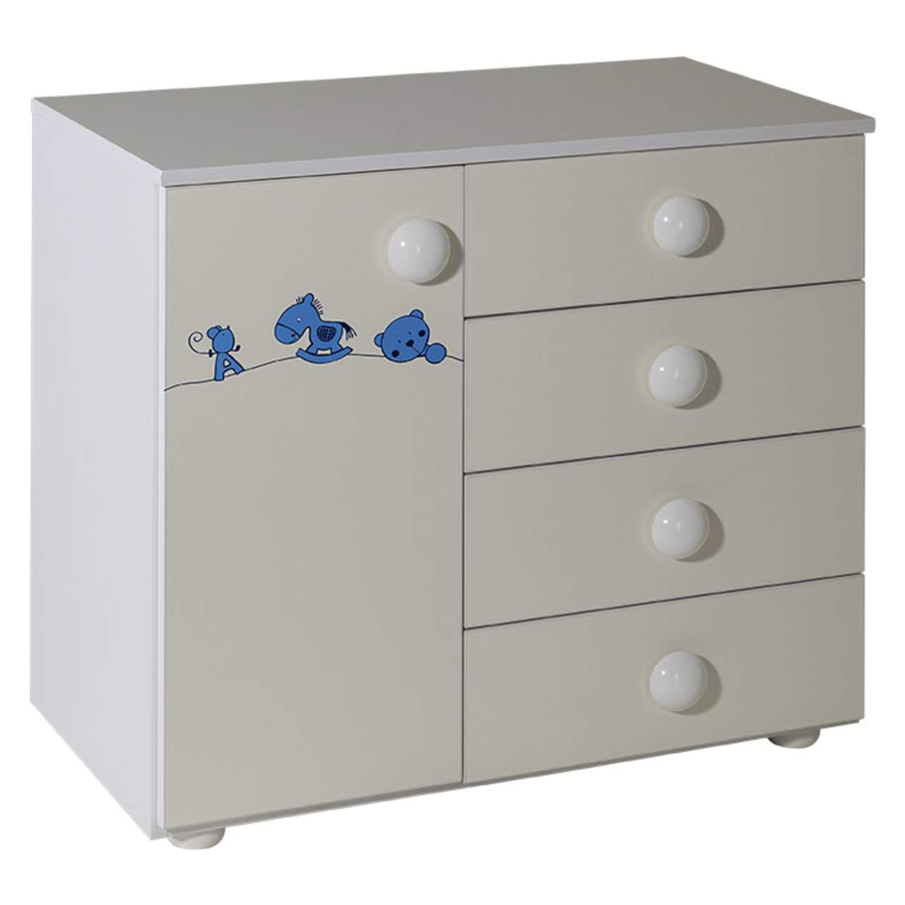 Maja White Blue Childrens Cabinets Cabinet With 4 Drawers Childrens Cabinet With 4 Drawers Door White For Room Maja Blue 060 Picture