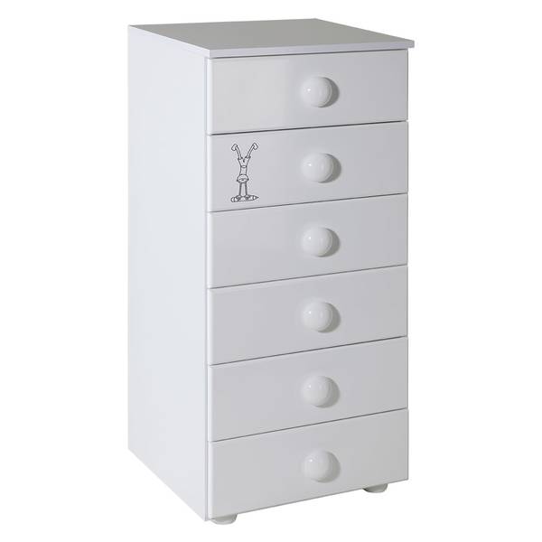 Childrens cabinet Hella with 6 drawers white with room Lolek -057 Picture-1