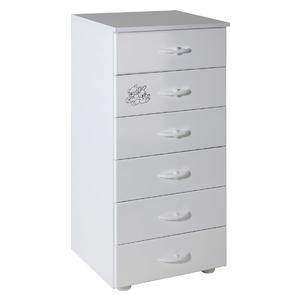 Childrens cabinet Hella with 6 drawers white with room Vendy -057
