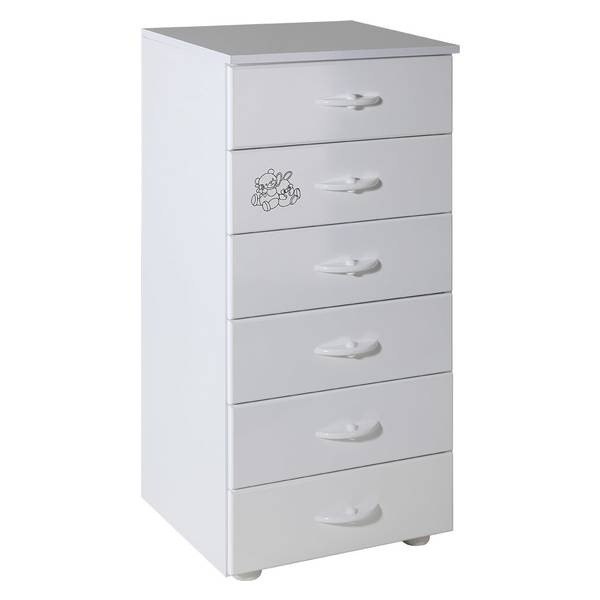 Childrens cabinet Hella with 6 drawers white with room Vendy -057 Picture-1