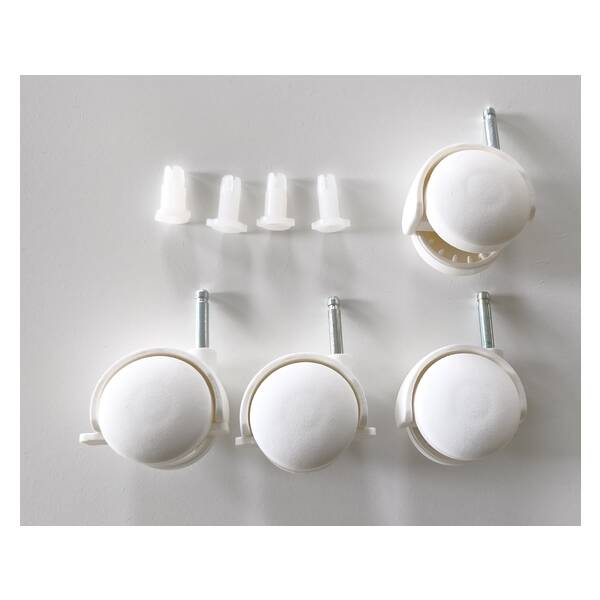 Točkići za krevetić Beli -set 4 komada Slika-1